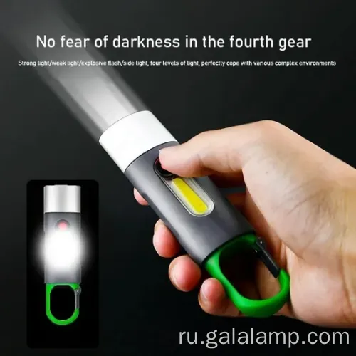 мини -перезаряжаемый фонарик с ярким белым прожектором